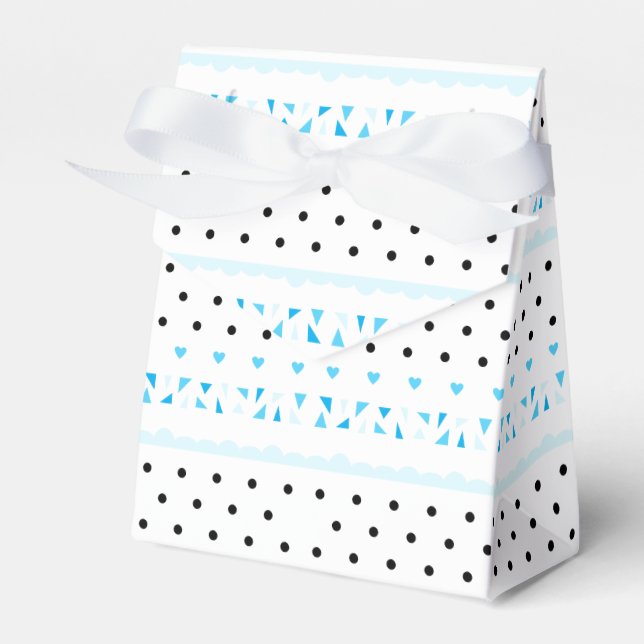 Blue Geometrics Favour Box (Front Side)