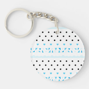 Blue Geometrics Key Ring