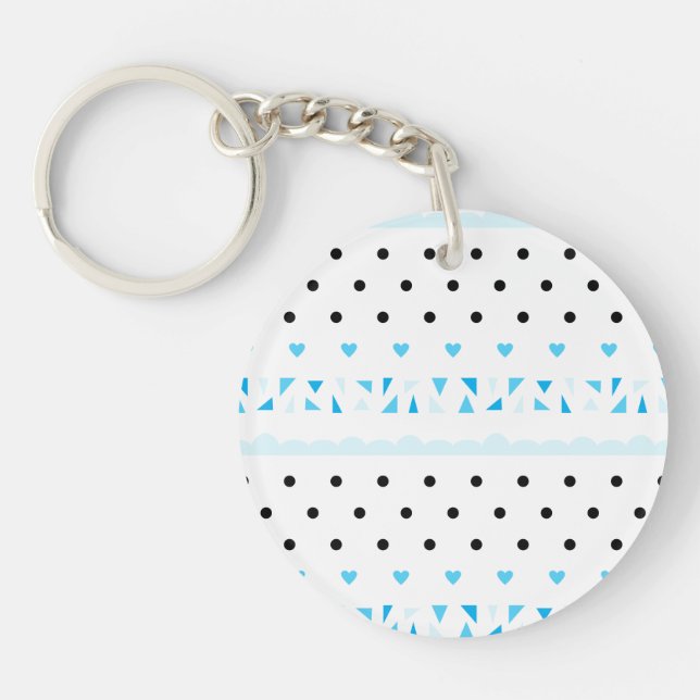 Blue Geometrics Key Ring (Front)