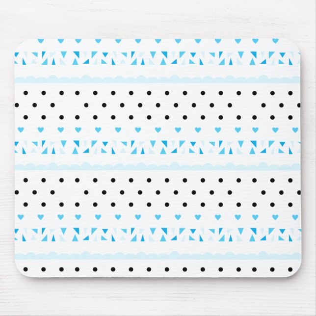 Blue Geometrics Mouse Mat (Front)