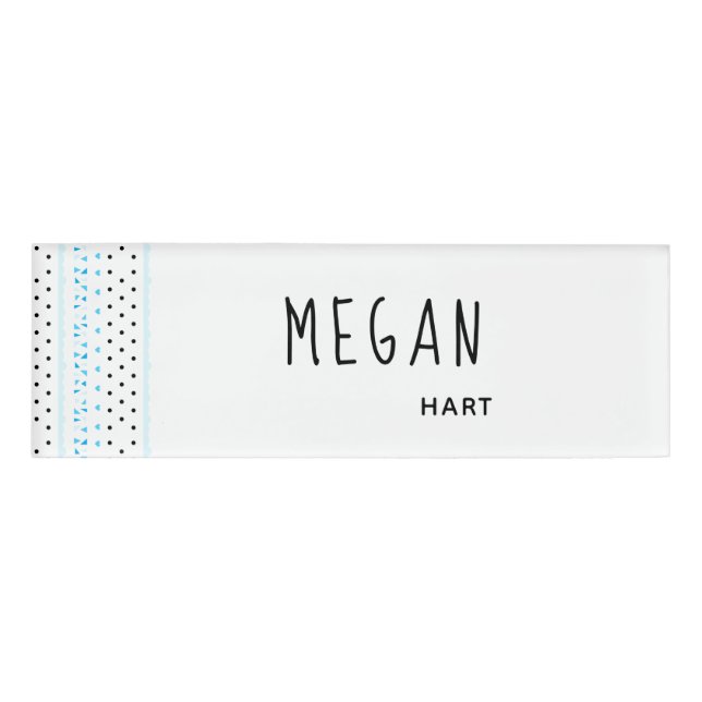 Blue Geometrics Name Tag (Front)