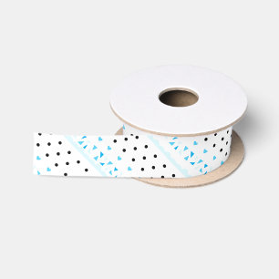 Blue Geometrics Satin Ribbon
