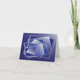 Blue geometry burst holiday card