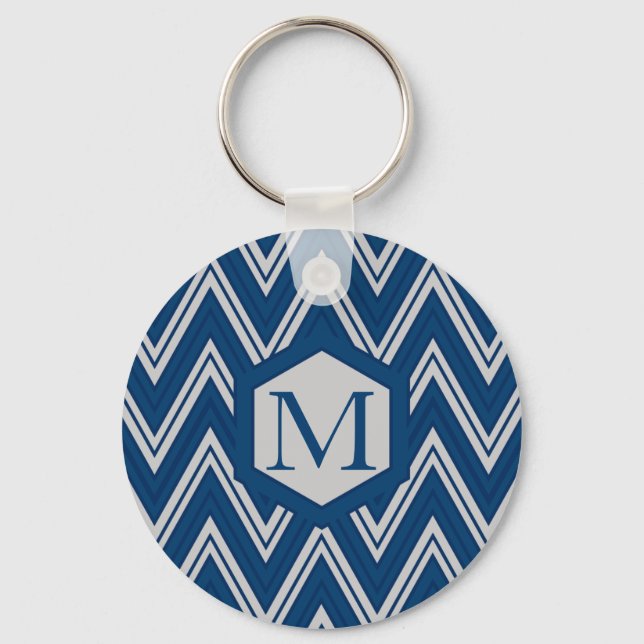 Blue Geometry Key Ring (Front)