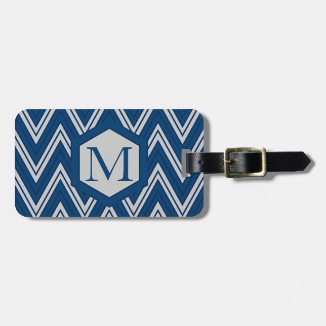 Blue Geometry Luggage Tag (Front Horizontal)