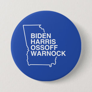 Blue Georgia: Biden Harris Ossoff Warnock 7.5 Cm Round Badge