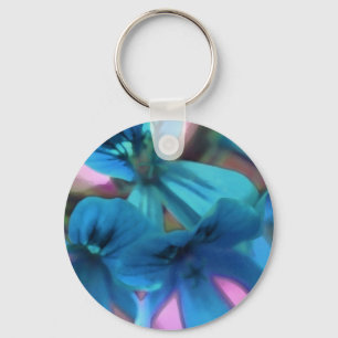 Blue Geraniums Key Ring