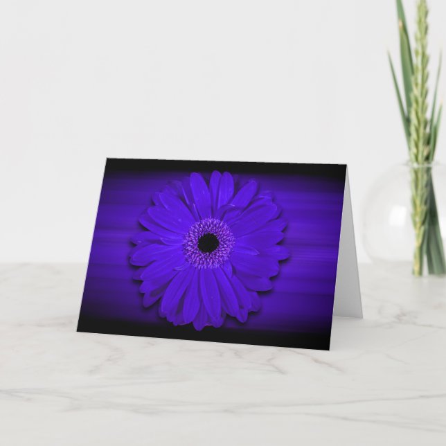 Blue Gerber Daisy Custom Blank Inside Personalise Thank You Card (Front)