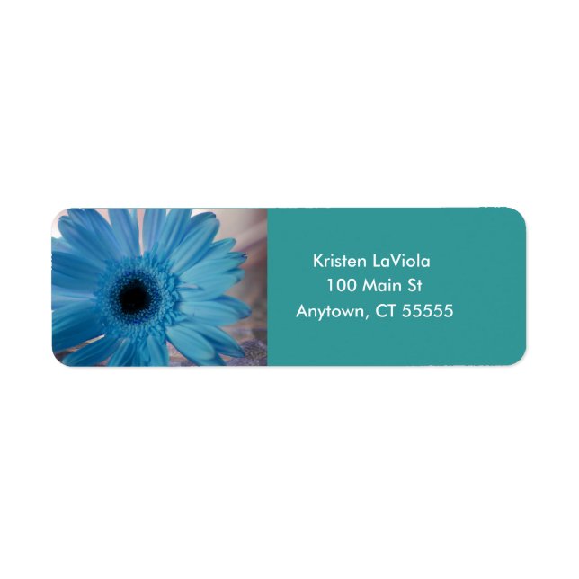 Blue Gerber Daisy Label (Front)
