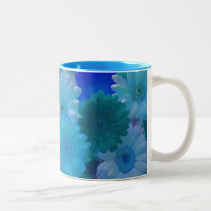 Blue Gerbera Daisy Flowers Photo Art Coffee Mugs