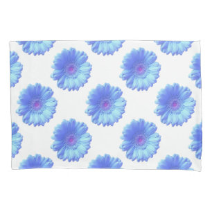 Blue gerbera daisy pillowcase