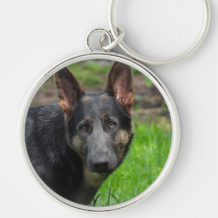 Blue German Shepherd Dog Key Ring
