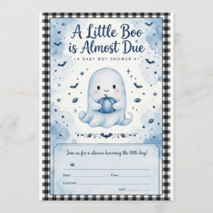 Blue Ghost Baby Boy Shower Invitation