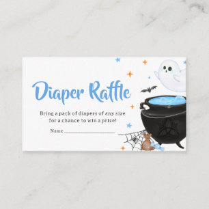 Blue Ghost Halloween Baby is Brewing Diaper Raffle Enclosure Card