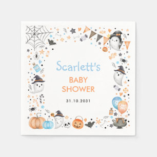 Blue Ghost Halloween Boy Baby Shower Favours Napkin