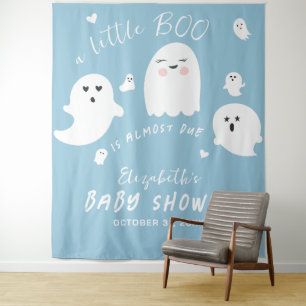 Blue Ghost Halloween Boy Baby Shower Tapestry