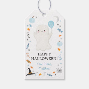 Blue Ghost Halloween Treat Gift Tags