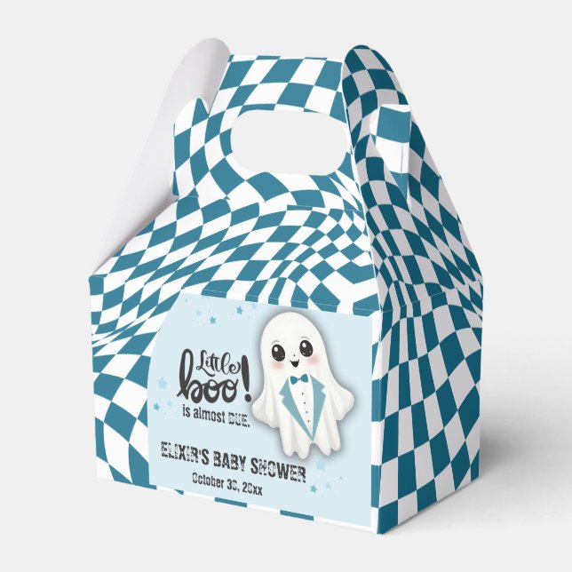 Blue Ghost Little Boo is almost due Baby Shower Favour Box (Front Side)
