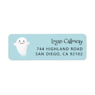 Blue Ghost Return Address Label
