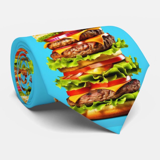 Blue Giant Hamburger Neck Tie  (Rolled)