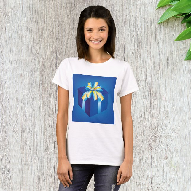Blue Gift Box with Yellow and Aqua Ribbon  T-Shirt (Creator Uploaded)