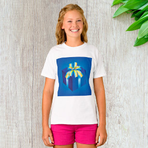 Blue Gift Box with Yellow and Aqua Ribbon  T-Shirt