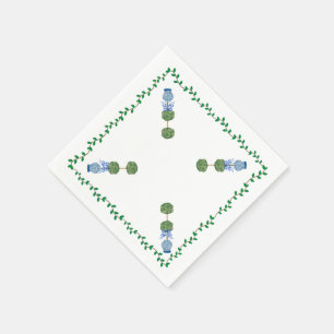 Blue Ginger Jars Jar Topiary Vine Cloth Napkin