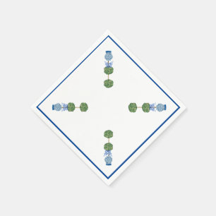 Blue Ginger Jars Jar Topiary Vine  Napkin