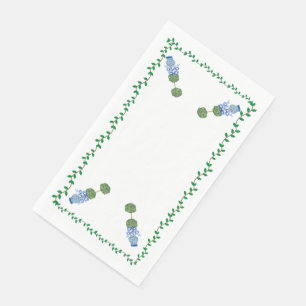 Blue Ginger Jars Jar Topiary Vine  Napkin