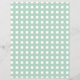 Blue Gingham and White Paper Sheet