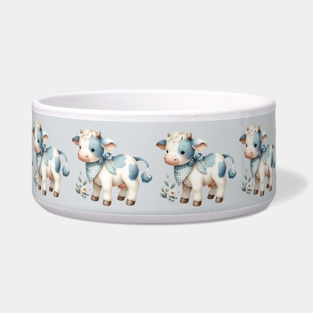 Blue Gingham Baby Cow Pastel Farm Aesthetic (Front)