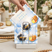 Blue Gingham Baby Q Baby Shower