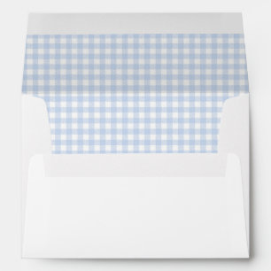 Blue Gingham Baby Shower Envelope