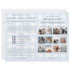 Blue Gingham Baby Shower Game Booklet