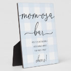 Blue Gingham Baby Shower Mum-osa Bar Sign