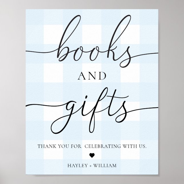 Blue Gingham Books and Gifts Poster (Front)