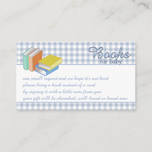 Blue Gingham Books for Baby Enclosure Card