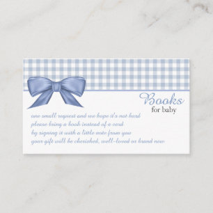 Blue Gingham Books for Baby Enclosure Card