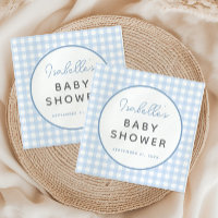 Blue Gingham Boy Baby Shower