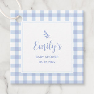 Blue Gingham Boy Baby Shower Thank You For Coming Favour Tags
