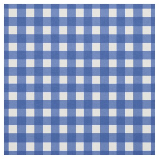 Blue Gingham Check Fabric Zazzle