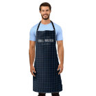 Blue gingham check grill master personalised