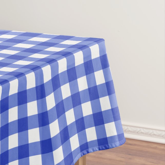 Blue Gingham Check Tablecloth (In Situ)
