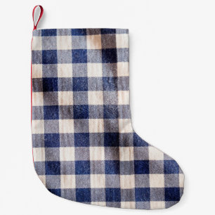 blue gingham cloth closeup, shirts fabric texture small christmas stocking