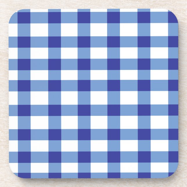 Blue Gingham Coaster (Front)