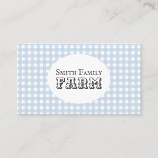 Blue Gingham Country Farm Shabby Chic Business Card