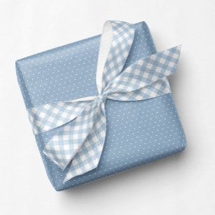 Blue gingham cute simple check satin ribbon