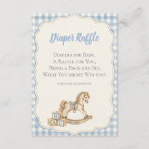 Blue Gingham Diaper Raffle