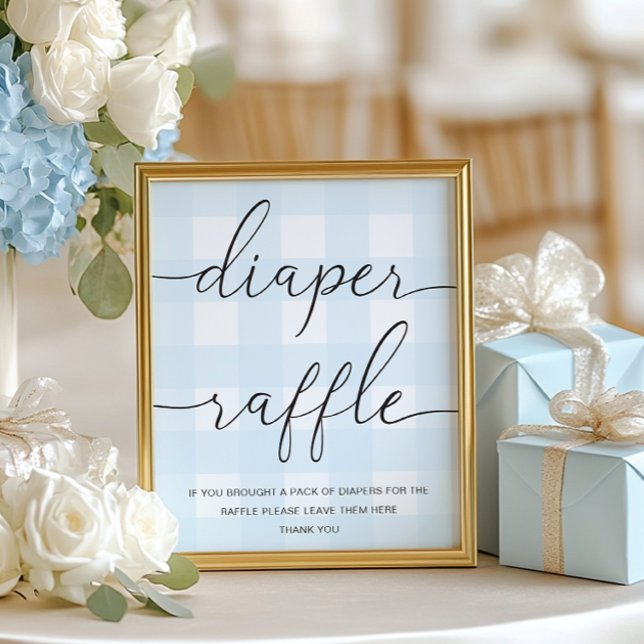 Blue Gingham Diaper Raffle Poster (Creator Uploaded)