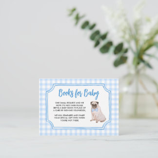 Blue Gingham Dog Boy Baby Shower Books for Baby Enclosure Card